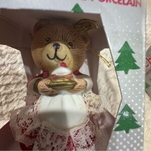 New in Box VINTAGE "L'il Chimer" handpainted bisque porcelain bell ornament-